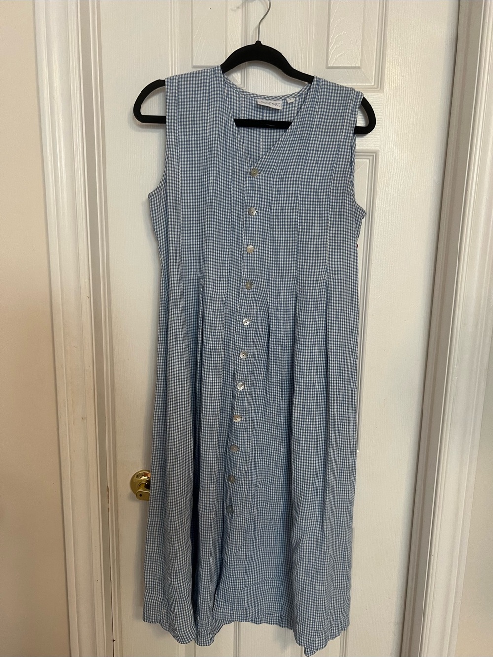Vintage Jackpot by Carli Gry Gingham Midi Button Down Dress